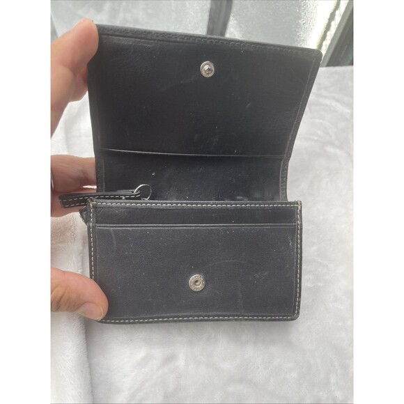 Vintage Coach Black Leather Card Case - Picture 3 of 10